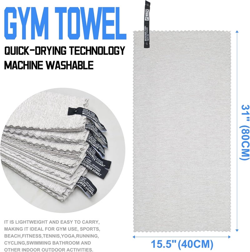 IFWIND 6 Pack Microfiber Gym Towels for Working Out，Fast Drying Workout Accessories Sweat Towels for Gym Gear for Men & Women,Sports Exercise Fitness Gear Tennis for Body Hot Yoga - Image 2